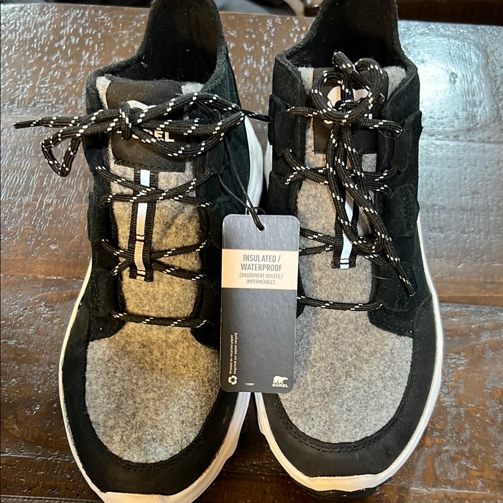 Sorel Black and Gray Insulated Waterproof Sneakers